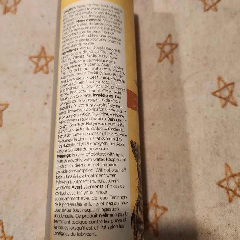 Burts Bees Dander Reducing Spray For CATS 10 oz. Bottle